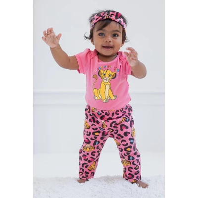 Disney Minnie Mouse Mickey Mouse Marie Baby Girls Bodysuit Pants And Headband 3 Piece Outfit Set Newborn To Infant
