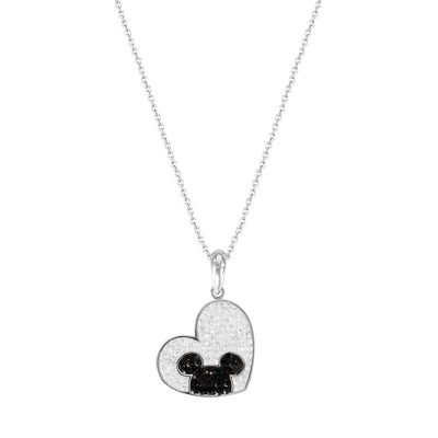 Disney Mickey Mouse Stainless Steel Crystal Heart Necklace, Official License - Image 3