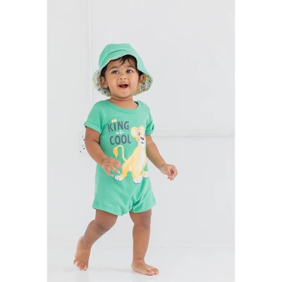Disney Lion King,Mickey Mouse,Winnie The Pooh Simba Baby Romper And Sunhat Newborn To Infant - Image 5