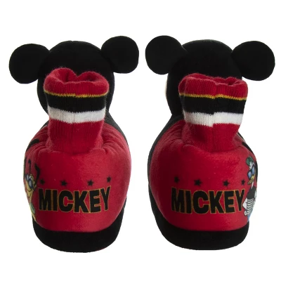 Disney Mickey Mouse 3D Slippers - House Shoes Plush Lightweight Warm Indoor Comfort Soft Aline - Red/Black 3D (size 5-12 Toddler - Little Kid) - Image 2