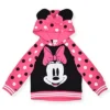 Disney Girl's Minnie Mouse Pullover Graphic Hoodie With 3D Ears And Bow For Toddler