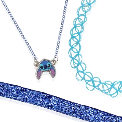 Disney Girls Lilo & Stitch Necklace Trio - 3-Piece Choker Necklace Set With 1 Stretch Necklace And 2 12"+3" Necklaces - Stitch Jewelry For Girls - Image 3