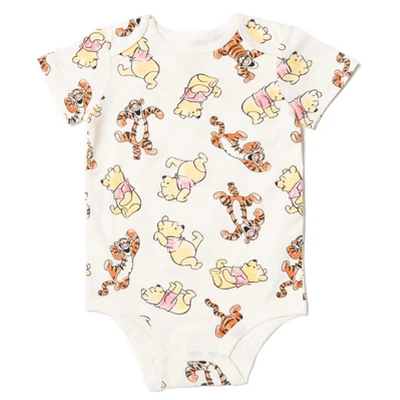 Disney Winnie The Pooh Tigger Winnie The Pooh Baby 4 Pack Snap Bodysuits Newborn To Infant - Image 4