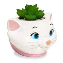 Silver Buffalo Disney The Aristocats Marie 4-Inch Mini Planter With Artificial Succulent
