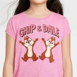 Girls' Disney Chip & Dale Short Sleeve Graphic T-Shirt - Pink