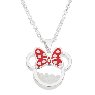 Disney Minnie Mouse Womens Silver Plated Birthstone Shaker Necklace, 18+2" - Image 13