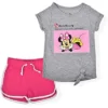 Disney Girl's 2-Pack Minnie Mouse Graphic Tee And Lounge Shorts Set For Todler