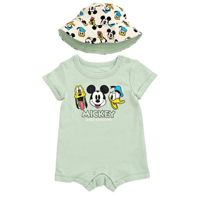 Disney Mickey Mouse Goofy Donald Duck Pluto Baby Romper And Hat Newborn To Infant - Image 7