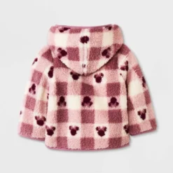 Baby Girls' Disney Mickey Mouse & Friends Printed Zip-Up Sweatshirt - White/Purple