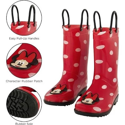 Disney Minnie Mouse Girl's Rain Boots With Soft Removable Liner, Toddler ( 1-4 Years) - Image 2