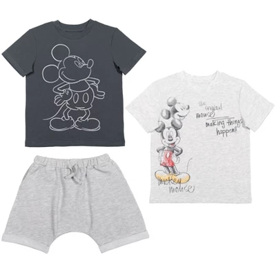 Disney Mickey Mouse T-Shirt And Shorts Outfit Set Grey / Oatmeal - Image 11
