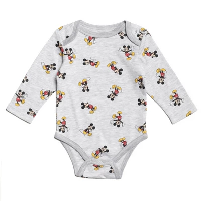 Disney Mickey Mouse Baby Bodysuit And Snap French Terry Overall Newborn To Infant - Image 3