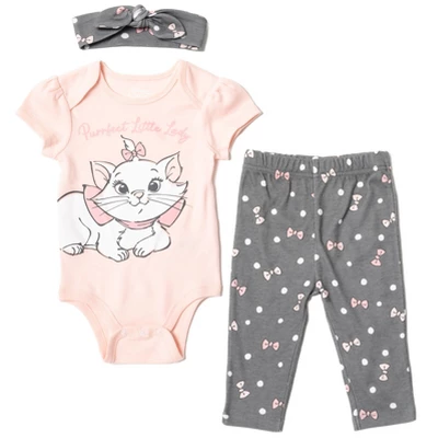 Disney Minnie Mouse Mickey Mouse Marie Baby Girls Bodysuit Pants And Headband 3 Piece Outfit Set Newborn To Infant - Image 11