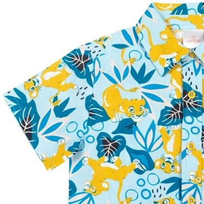 Disney Lilo & Stitch Mickey Mouse Lion King Simba Hawaiian Blue Button Down Shirt Toddler - Image 7