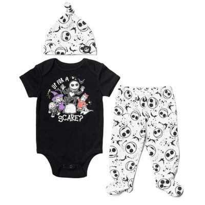 Disney Nightmare Before Christmas Zero Oogie Boogie Jack Skellington Baby Bodysuit Pants And Hat 3 Piece Outfit Set Newborn To Infant - Image 8