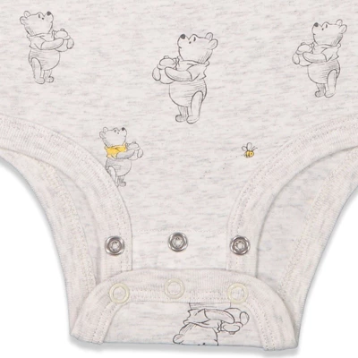 Disney Winnie The Pooh Baby Boys 3 Pack Cuddly Short Sleeve Bodysuits - Image 5