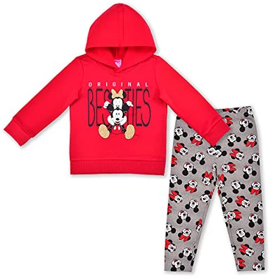 Disney Girl's 2-Pack Minnie Mouse Graphic Pullover Hoodie And Legging Pant Set - Image 5