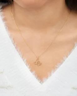 Disney Mickey Mouse 14k Outlined Silhouette Pendant Necklace, 18"