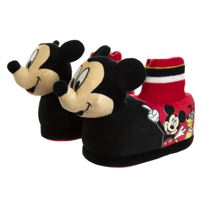 Disney Mickey Mouse 3D Slippers - House Shoes Plush Lightweight Warm Indoor Comfort Soft Aline - Red/Black 3D (size 5-12 Toddler - Little Kid) - Image 7