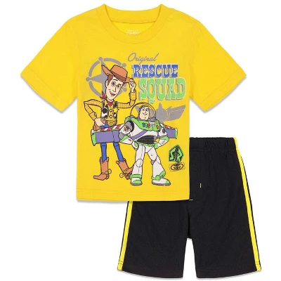 Disney Pixar Toy Story Buzz Lightyear Woody Athletic T-Shirt And Mesh Shorts Outfit Set Toddler - Image 9