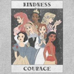 Women's Disney Princesses Kindness And Courage Poster T-Shirt
