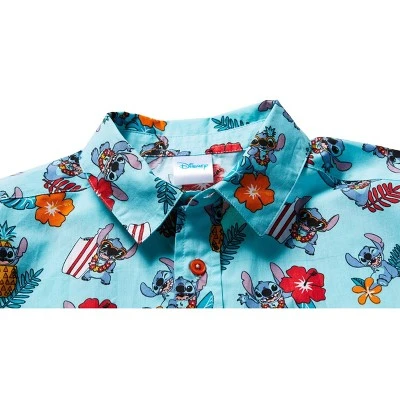 Disney Lilo & Stitch Mickey Mouse Lion King Simba Hawaiian Blue Button Down Shirt Toddler - Image 3