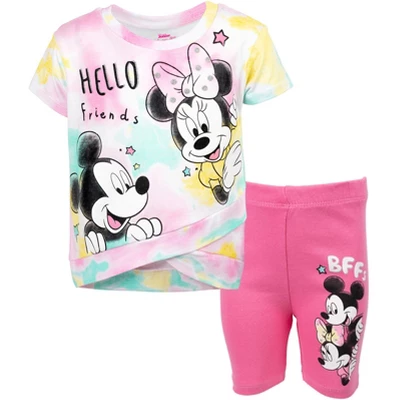 Disney Mickey Mouse & Friends Minnie Mouse Girls Graphic T-Shirt And Shorts Outfit Set Little Kid - Image 11