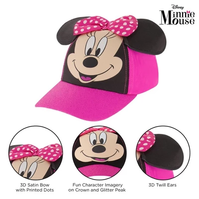 Disney Minnie Mouse Ears Girls Baseball Hats - Image 3