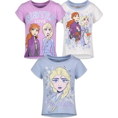 Disney Frozen Princess Anna Elsa Girls 3 Pack T-Shirts Little Kid To Big Kid - Image 11