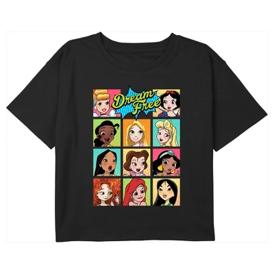 Girl's Disney Princesses Dream Free Crop T-Shirt - Image 2