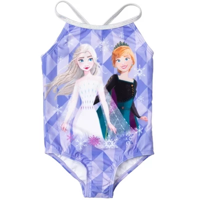 Disney Princess Anna Elsa Frozen Girls 2 Pack One Piece Bathing Suits Little Kid To Big Kid - Image 5