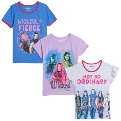 Disney Descendants Audrey Evie Mal Girls 3 Pack T-Shirts Little Kid To Big Kid - Image 7