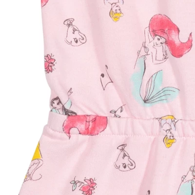 Disney Princess Mulan Belle Ariel Cinderella Sleeveless Romper Pink - Image 4