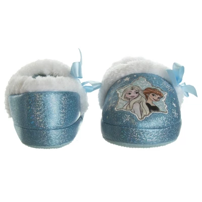 Disney Frozen Girl Slippers - Elsa And Anna Plush Lightweight Warm Comfort Soft Aline House Shoes - Blue Ribbon (sizes 5-12 Toddler-Little Kid) - Image 5