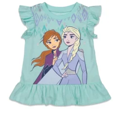 Disney Frozen Princess Anna Elsa Baby Girls T-Shirt And Shorts Outfit Set - Little Kid