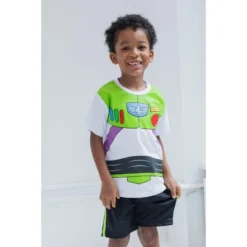 Disney Pixar Toy Story Woody Buzz Lightyear T-Shirt And Mesh Shorts Outfit Set Toddler