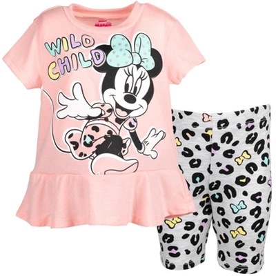 Disney Mickey Mouse & Friends Minnie Mouse Girls Graphic T-Shirt And Shorts Outfit Set Little Kid - Image 9