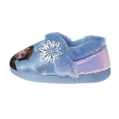 Disney Frozen Anna And Elsa Dual Sizes Girls Slippers. (Toddler/Little Kids)