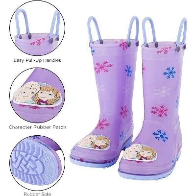 Disney Frozen Anna & Elsa Girl's Rain Boots With Soft Removable Liner, Kids (1-8 Years) - Image 4