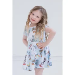 Disney Nightmare Before Christmas Jack Skellington Girls French Terry Skater Dress Little Kid To Big Kid