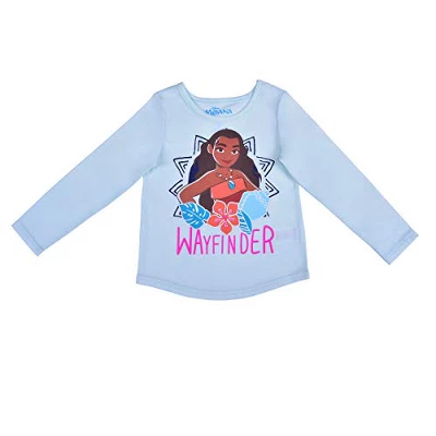 Disney Girl's 2-Pack Moana Wayfinder Long Sleeve Graphic Tee And Jogger Pants For Kids - Image 3