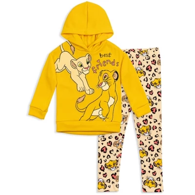 Disney Lion King Simba Baby Girls Fleece Pullover Hoodie & Leggings - Image 9