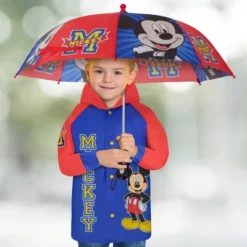 Disney Mickey Mouse Boys Umbrella And Raincoat Set, Kids Ages 2-5
