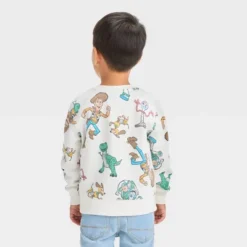 Toddler Boys' Disney Toy Story Fleece Pullover Sweatshirt - Off-White