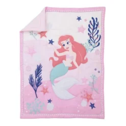 Disney The Little Mermaid Ariel Cute By Nature Nursery Crib Bedding Set - 3pc