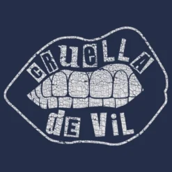 Disney Men's Cruella Distressed Lips Logo T-Shirt - Navy Blue Heather - 2X Big Tall