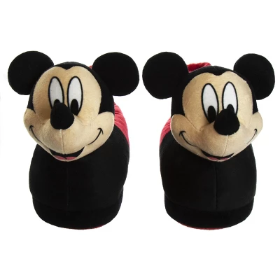 Disney Mickey Mouse 3D Slippers - House Shoes Plush Lightweight Warm Indoor Comfort Soft Aline - Red/Black 3D (size 5-12 Toddler - Little Kid) - Image 4