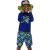 Disney Mickey Mouse/Paw Patrol Boy's 4-Piece Kids Set, Long Sleeves Rash Guard Swim Shorts, Sunglasses & Bucket Hat (Ages 3-8)