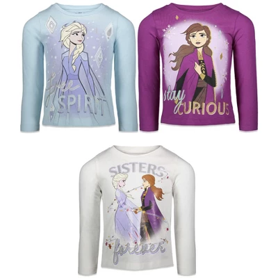 Disney Frozen Princess Anna Elsa Christmas Girls 3 Pack T-Shirts Little Kid To Big Kid - Image 12