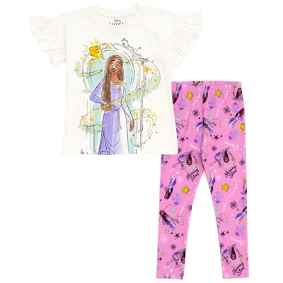 Disney Wish Asha Star Girls T-Shirt And Leggings Outfit Set Toddler To Little Kid - Image 8